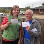 Two CEETEP participants prepare to be P-wave (primary earthquake waves) in a seismic race activity.