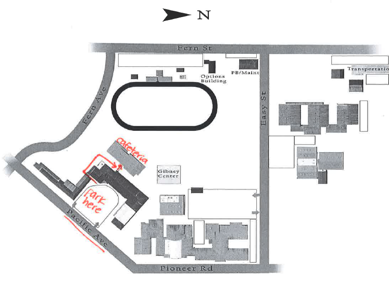 Map for parking by Azalea Middle School